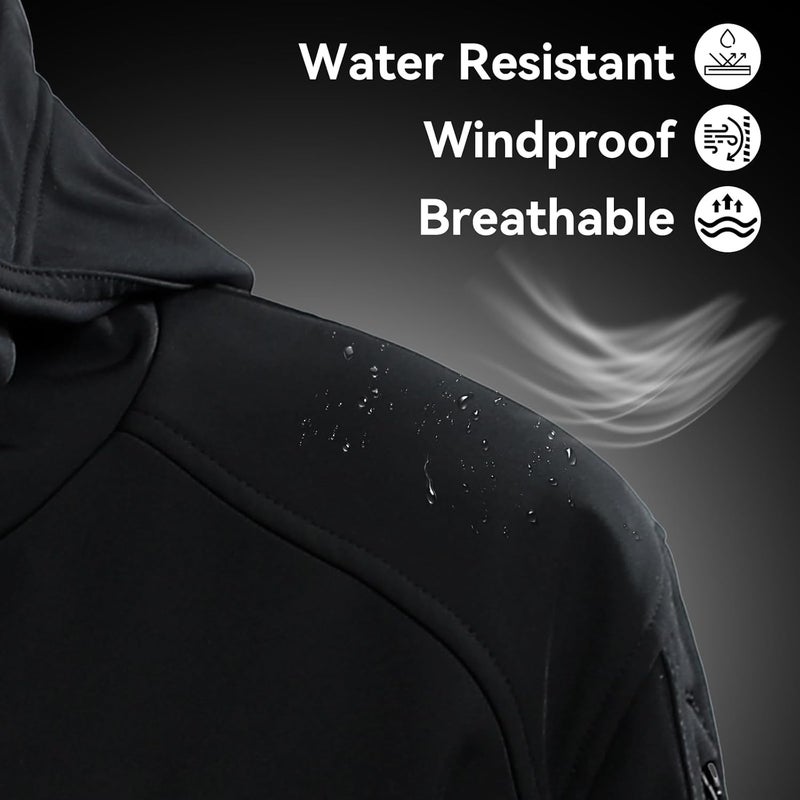 VENTROLLO Store Men's Heated Jacket with 16000 mAh Battery Pack, 12 Heating Zones, Soft Shell Heating Jacket Coat for Winter - Image 3